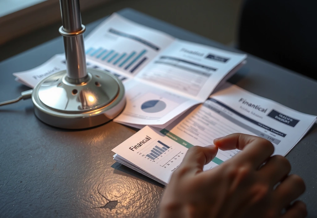 Editorial ledger under lamplight